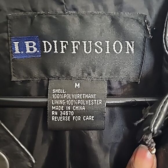 I.B. Diffusion faux leather motorcycle jacket size M - Picture 3 of 4